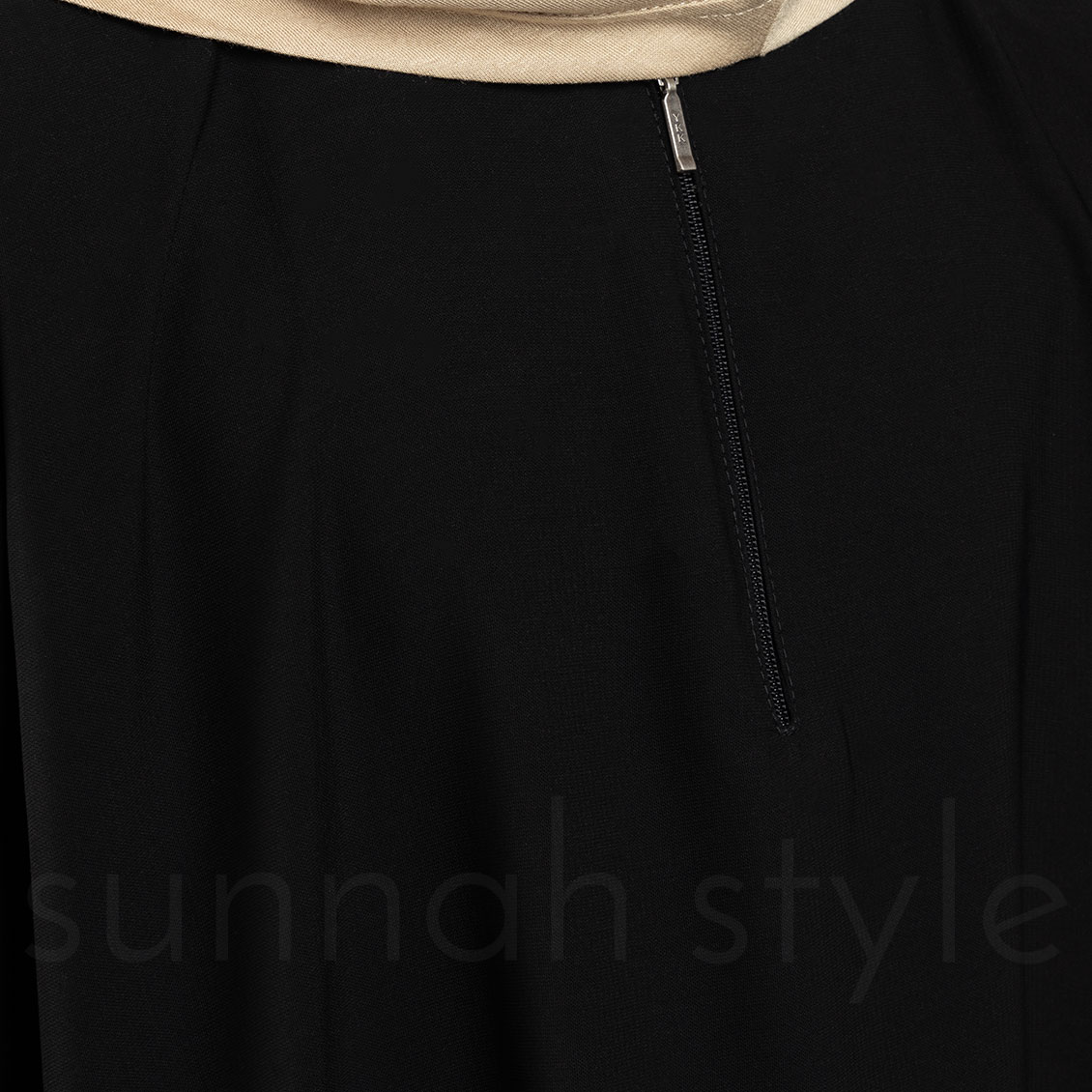 Sunnah Style Girls Plain Closed Abaya Black